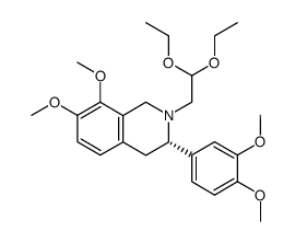 (3S)-2-(2,2-diethoxyethyl)-3-(3,4-dimethoxyphenyl)-7,8-dimethoxy-1,2,3,4-tetrahydroisoquinoline结构式