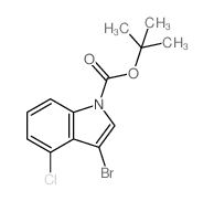 1-Boc-3-溴-4-氯吲哚结构式