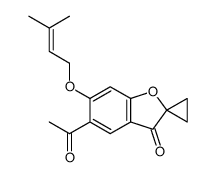 5-acetyl-6-(3-methylbut-2-enoxy)spiro[1-benzofuran-2,1'-cyclopropane]-3-one结构式