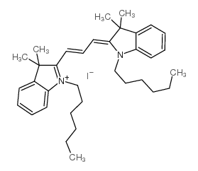 碘化1,1’-二己基-3,3,3’,3’-四甲基铟杂甲花青苷结构式