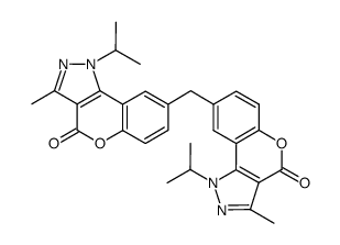 1-isopropyl-8-[(1-isopropyl-3-methyl-4-oxo-1,4-dihydrochromeno[4,3-c]pyrazol-8-yl)methyl]-3-methyl-1,4-dihydrochromeno[4,3-c]pyrazol-4-one结构式