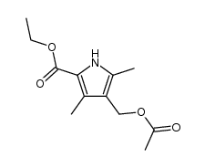4-acetoxymethyl-3,5-dimethyl-pyrrole-2-carboxylic acid ethyl ester Structure