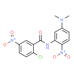 2-氯-5-硝基-N-[2-硝基-5-(二甲基氨基)苯基]苯甲酰胺结构式