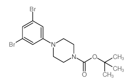 1-(4-Boc-哌嗪子基)-3,5-二溴苯结构式
