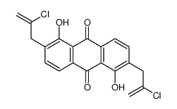 2,6-bis(2-chloroprop-2-enyl)-1,5-dihydroxyanthracene-9,10-dione结构式