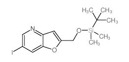 2-((叔丁基二甲基甲硅烷基氧基)甲基)-6-碘呋喃并[3,2-b]吡啶结构式