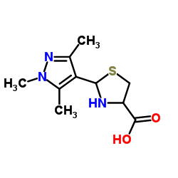 2-(1,3,5-Trimethyl-1H-pyrazol-4-yl)-1,3-thiazolidine-4-carboxylic acid Structure