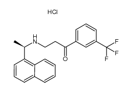 3-{[(1R)-1-(naphthalen-1-yl)ethyl]amino}-1-[3-(trifluoromethyl)phenyl]propan-1-one hydrochloride Structure