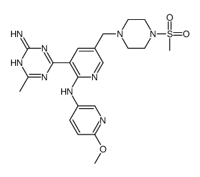4-(2-(6-甲氧基吡啶-3-基氨基)-5-((4-(甲基磺酰基)哌嗪-1-基)甲基)吡啶-3-基)-6-甲基-1,3,5-噻嗪-2-胺结构式