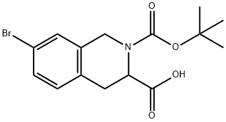 7-溴-2-(TERT-丁氧基羰基)-1,2,3,4-四氢异喹啉-3-羧酸结构式