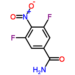 3,5-二氟-4-硝基苯甲酰胺结构式