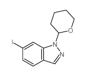 6-IODO-1-(TETRAHYDRO-2H-PYRAN-2-YL)-1H-INDAZOLE结构式