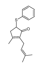 2-(3-methyl-2-butenyl)-3-methyl-5-(phenylthio)-2-cyclopenten-1-one结构式