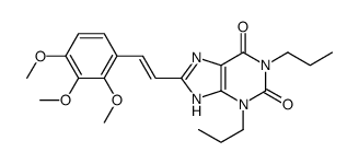 1,3-dipropyl-8-[(E)-2-(2,3,4-trimethoxyphenyl)ethenyl]-7H-purine-2,6-dione Structure