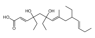 4,6-dihydroxy-8-methyl-4,6,10-triethyltetradeca-2,7,11-trienoic acid结构式
