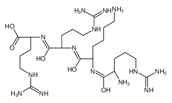(2S)-2-[[(2S)-2-[[(2S)-6-amino-2-[[(2S)-2-amino-5-(diaminomethylideneamino)pentanoyl]amino]hexanoyl]amino]-5-(diaminomethylideneamino)pentanoyl]amino]-5-(diaminomethylideneamino)pentanoic acid Structure