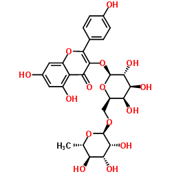 山奈酚3-O-洋槐糖苷结构式