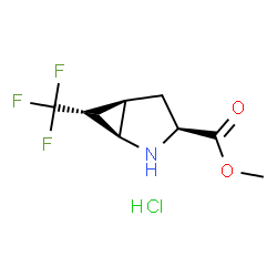 methyl (1R,3S,5R,6R)-6-(trifluoromethyl)-2-azabicyclo[3.1.0]hexane-3-carboxylate hydrochloride Structure