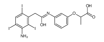 2-[3-[[2-(3-amino-2,4,6-triiodo-phenyl)acetyl]amino]phenoxy]propanoic acid structure
