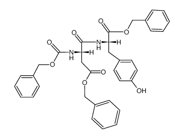 N-(O-benzyl-N-benzyloxycarbonyl-L-α-aspartyl)-L-tyrosine benzyl ester结构式