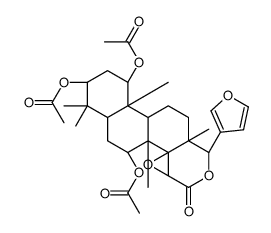 (13α,17aα)-1α,3α,7α-Triacetoxy-14β,15β:21,23-diepoxy-4,4,8-trimethyl-D-homo-24-nor-17-oxa-5α-chola-20,22-dien-16-one结构式