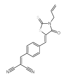 Propanedinitrile,2-[[4-[[4-oxo-3-(2-propen-1-yl)-2-thioxo-5-thiazolidinylidene]methyl]phenyl]methylene]-结构式