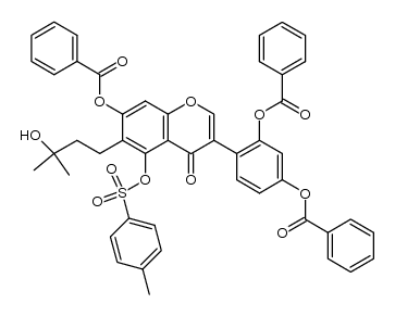 2',4',7-tris(benzoyloxy)-6-(3-hydroxy-3-methylbutyl)-5-tosyloxyisoflavone Structure