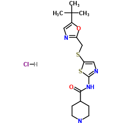 N-[5-[[[5-(1,1-二甲基乙基)-2-二唑基]甲基]硫基]-2-噻唑基]-4-哌啶甲酰胺盐酸盐图片