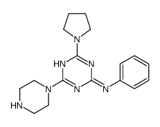 N-phenyl-4-piperazin-1-yl-6-pyrrolidin-1-yl-1,3,5-triazin-2-amine结构式