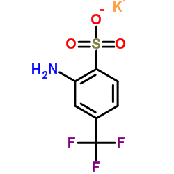 Potassium 2-amino-4-(trifluoromethyl)benzenesulfonate结构式