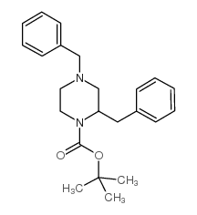2,4-二苄基哌嗪-1-羧酸叔丁基酯结构式
