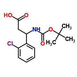 BOC-(S)-3-氨基-3-(2-氯苯基)-丙酸结构式
