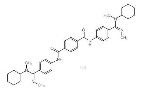 N,N-bis[4-(N-cyclohexyl-N,N-dimethyl-carbamimidoyl)phenyl]benzene-1,4-dicarboxamide结构式