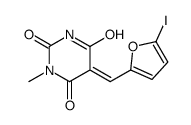 (5Z)-5-[(5-iodofuran-2-yl)methylidene]-1-methyl-1,3-diazinane-2,4,6-trione结构式