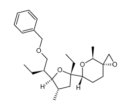 benzyl 2(S)-[5(S)-ethyl-3(S)-methyl-5-(3(R)-1,5-dioxo-4(S)-methylspiro[2.5]-6(R)-octyl)-2(S)-tetrahydrofuryl]butyl ether结构式
