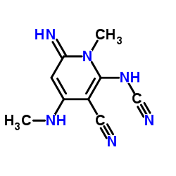 Cyanamide, [3-cyano-1,6-dihydro-6-imino-1-methyl-4-(methylamino)-2-pyridinyl]- (9CI)结构式