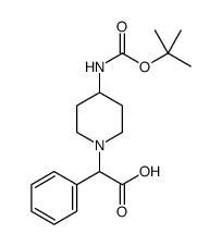 4-[[叔丁氧羰基]氨基]-ALPHA-苯基-1-哌啶乙酸结构式