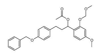 1-<4-methoxy-2-(methoxymethoxy)phenyl>-3-<4-(benzyloxy)phenyl>-1-propyl acetate结构式