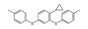 1-cyclopropyl-2,4-bis[(4-methylphenyl)sulfanyl]benzene结构式