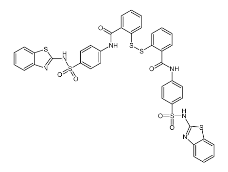 N-[4-(1,3-benzothiazol-2-ylsulfamoyl)phenyl]-2-[[2-[[4-(1,3-benzothiazol-2-ylsulfamoyl)phenyl]carbamoyl]phenyl]disulfanyl]benzamide Structure