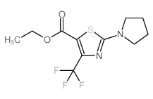 2-吡咯烷-1-基-4-(三氟甲基)-1,3-噻唑-5-羧酸乙酯结构式