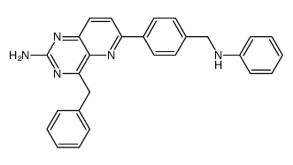 4-benzyl-6-(4-(N-phenylaminomethyl)phenyl)pyrido[3,2-d]pyrimidin-2-ylamine Structure