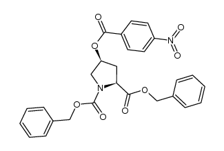 (2S,4S)-dibenzyl 4-((4-nitrobenzoyl)oxy)pyrrolidine-1,2-dicarboxylate结构式