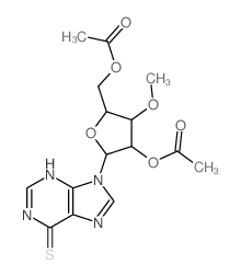 9H-Purine-6-thiol,9-(3-O-methyl-b-D-ribofuranosyl)-,2',5'-diacetate (8CI) Structure