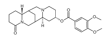 3,4-Dimethoxybenzoic acid (2S,7aα,14aβ)-dodecahydro-11-oxo-7α,14α-methano-2H,6H-dipyrido[1,2-a:1',2'-e][1,5]diazocin-2β-yl ester结构式