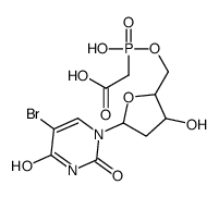 2-[[5-(5-bromo-2,4-dioxopyrimidin-1-yl)-3-hydroxyoxolan-2-yl]methoxy-hydroxyphosphoryl]acetic acid Structure