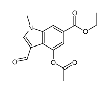 4-(乙酰基氧基)-3-甲酰基-1-甲基-1H-吲哚-6-羧酸乙酯结构式