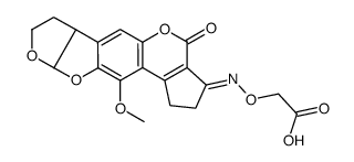 Acetic acid,(((1,4,6b,7,8,9a-hexahydro-11-methoxy-4-oxocyclopenta(c)furo(3',2':4,5)furo(2,3-g)(1)benzopyran-3(2H)-ylidene)amino)oxy)-,(6bS-cis) Structure