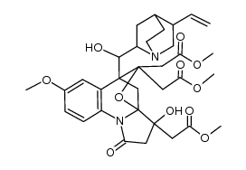 trimethyl 2,2',2''-(3-hydroxy-6-(hydroxy(5-vinylquinuclidin-2-yl)methyl)-8-methoxy-1-oxo-2,3,5,6-tetrahydro-1H-3a,6-methanobenzo[d]pyrrolo[2,1-b][1,3]oxazepine-3,5,5-triyl)triacetate结构式