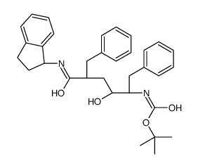 tert-butyl N-[(2S,3S,5R)-5-benzyl-6-[[(1R)-2,3-dihydro-1H-inden-1-yl]amino]-3-hydroxy-6-oxo-1-phenylhexan-2-yl]carbamate结构式
